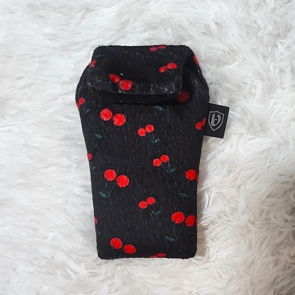 Vatra Velcro Case / Bag 6x3 inches Black with Cherry Pattern